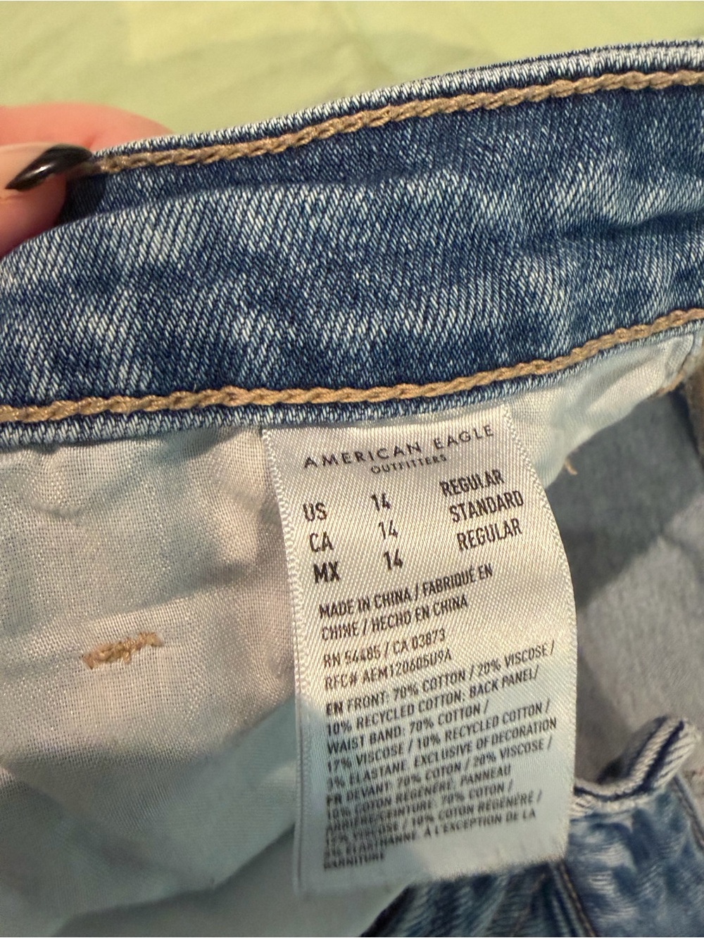 American Eagle Outfitters Light Blue Distressed Boyfriend Jeans - Picture 3 of 3